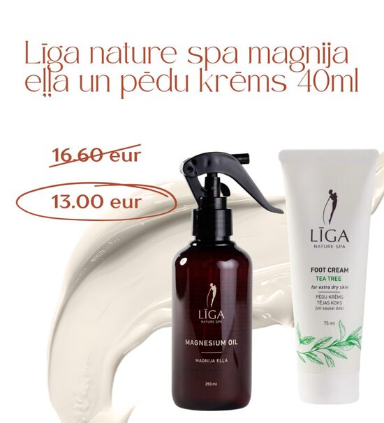 LĪGA NATURE SPA Magnija eļļa un pēdu krēms, komplektā